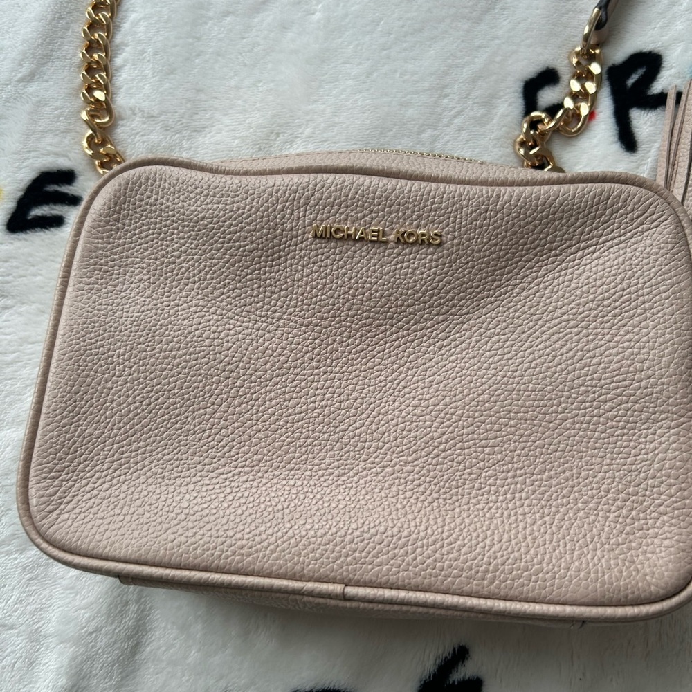 Michael Kors Tan Crossbody Bag with Gold Chain